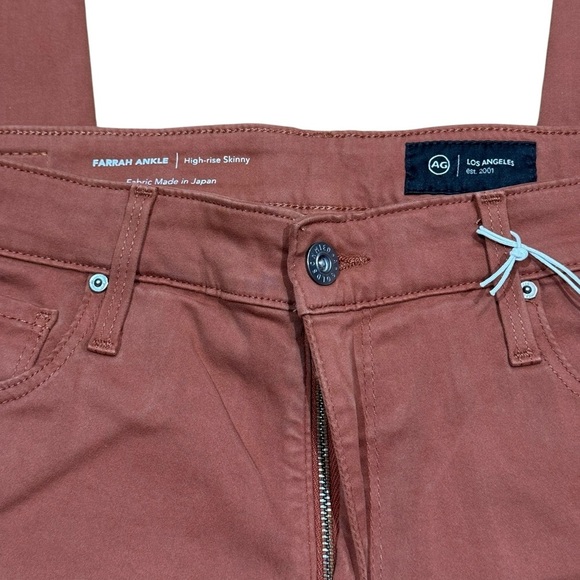 AG Adriano Goldschmied Sz 31 Pants AG Farrah Ankle Stretch Sateen Brick Dust - Picture 4 of 6